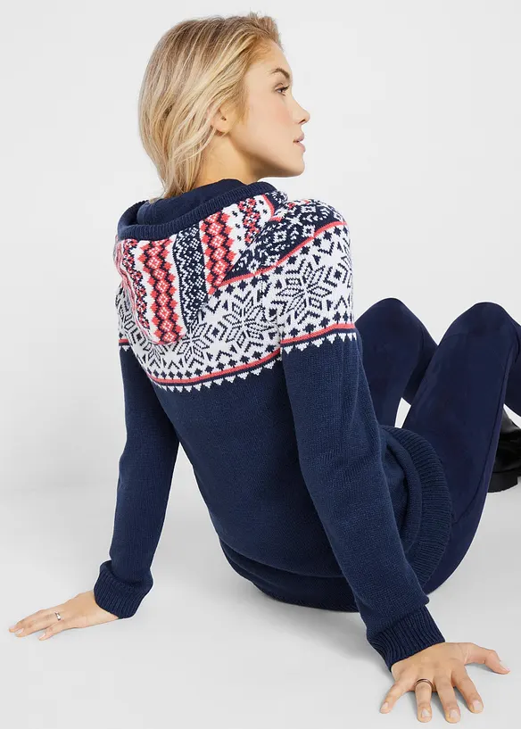 Maglione norvegese con cappuccio, bonprix