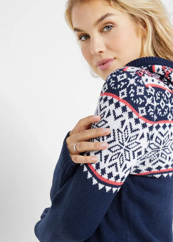 Maglione norvegese con cappuccio, bonprix