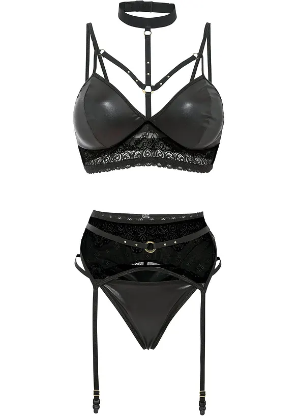 Reggiseno bustier, perizoma, reggicalze (set 3 pezzi), bonprix