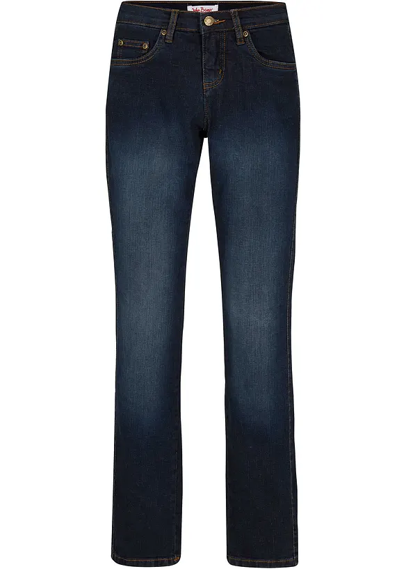Jeans elasticizzati slim straight, vita media, bonprix