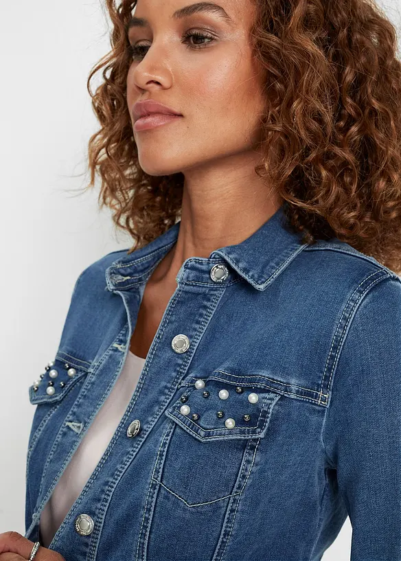 Bolero di jeans con perle, bonprix