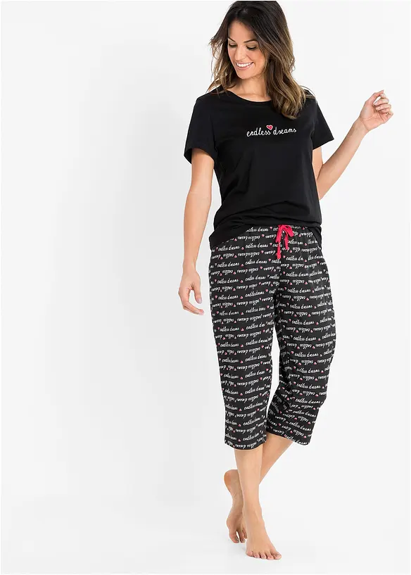 Pigiama pinocchietto in puro cotone, bonprix