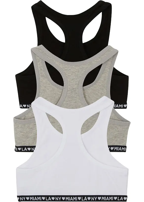 Reggiseno bustier con morbido cotone (pacco da 3), bonprix