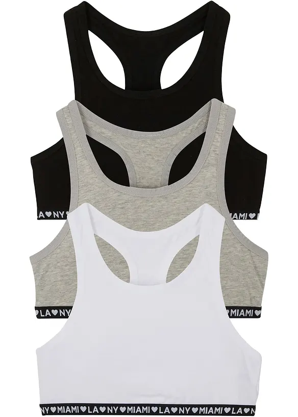 Reggiseno bustier con morbido cotone (pacco da 3), bonprix