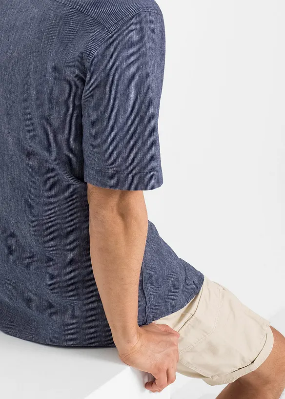 Camicia a maniche corte in misto lino, bonprix