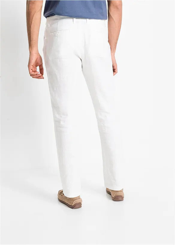 Pantaloni in lino con cinta comoda regular fit, straight, bonprix