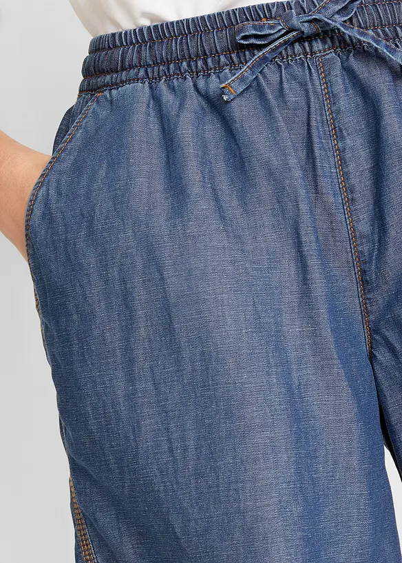 Shorts in denim leggero con lino, bonprix