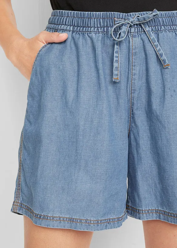 Shorts in denim leggero con lino, bonprix