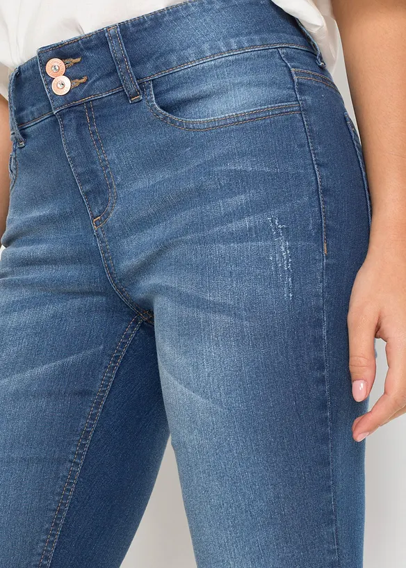 Bermuda in jeans, vita media, bonprix
