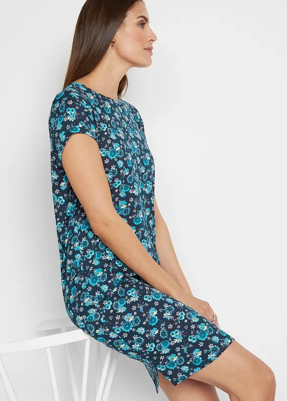 Abito in maglina con spacchi laterali in puro cotone (pacco da 2), bonprix