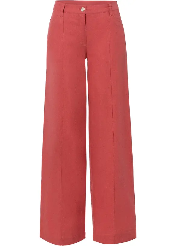 Pantaloni a palazzo in misto lino fresco e leggero, bonprix