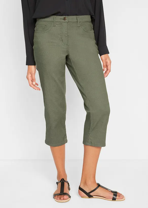 Jeans straight con cinta comoda, vita media, bonprix