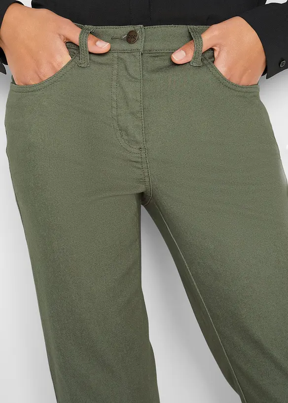Jeans straight con cinta comoda, vita media, bonprix