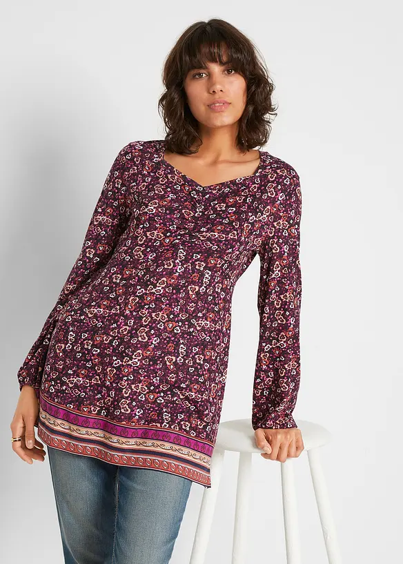 Maglia stile tunica in misto cotone e viscosa, bonprix