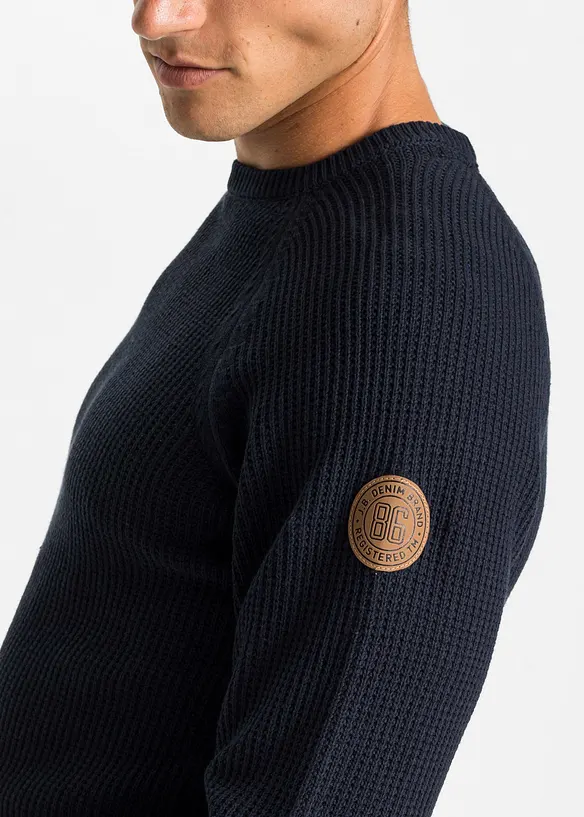 Maglione in filato grosso con cotone riciclato, bonprix