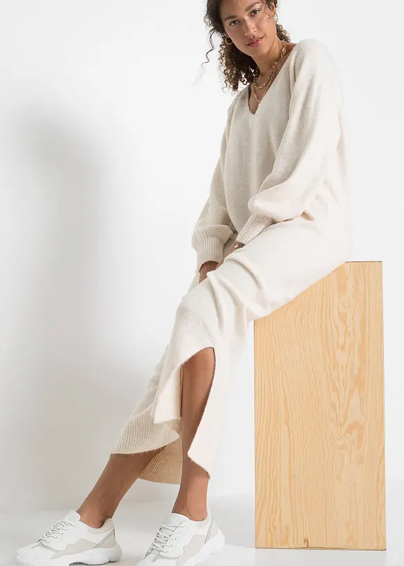 Abito midi in maglia oversize, bonprix