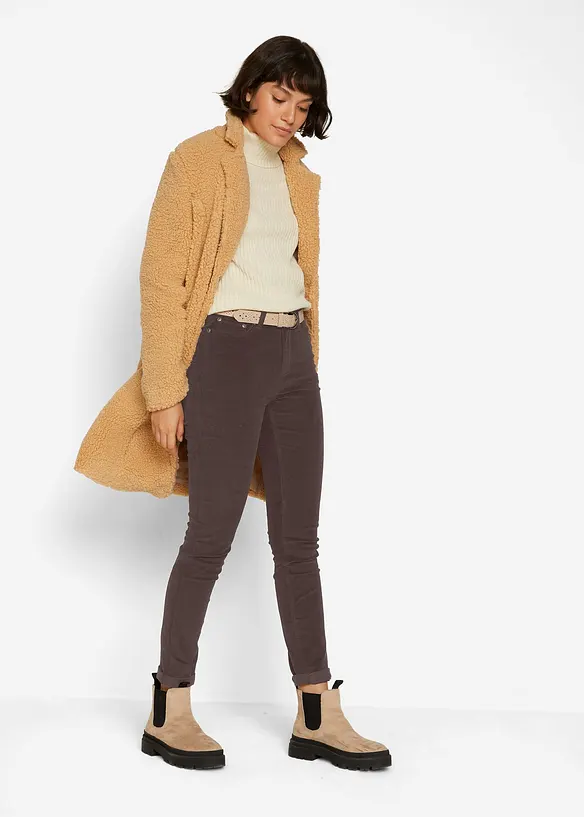 Pantaloni di velluto a coste elasticizzato, skinny, bonprix