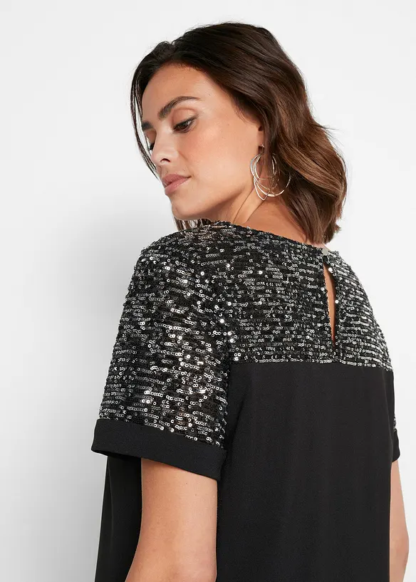 Abito con inserto di paillettes, bonprix