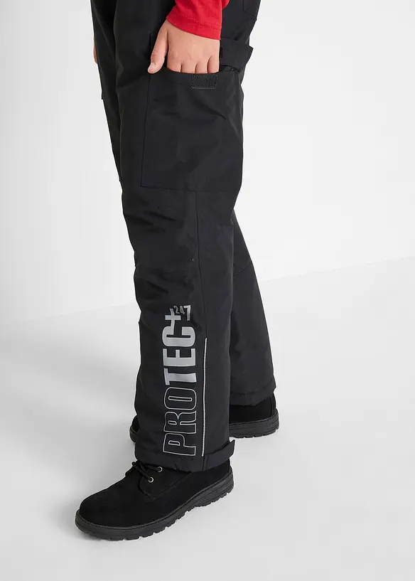 Pantaloni cargo funzionali impermeabili con bretelle e fodera calda, bonprix