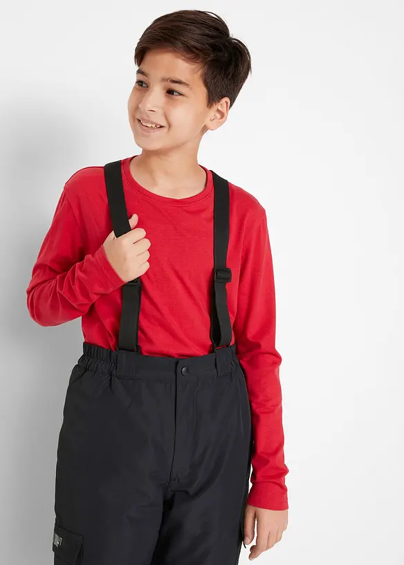 Pantaloni cargo funzionali impermeabili con bretelle e fodera calda, bonprix