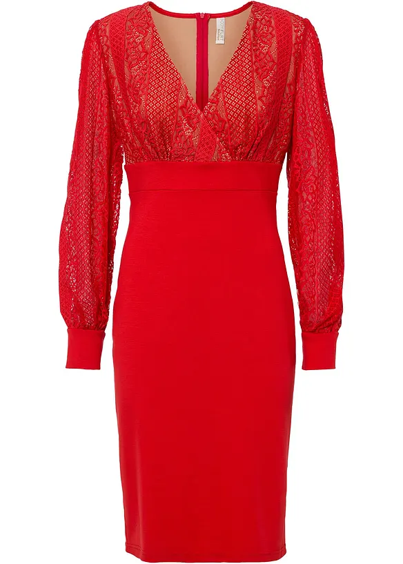 Abito con pizzo che valorizza la silhouette, bonprix