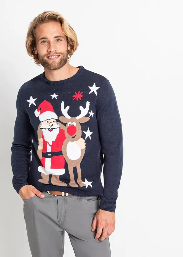 Maglione natalizio in filato fine, bonprix