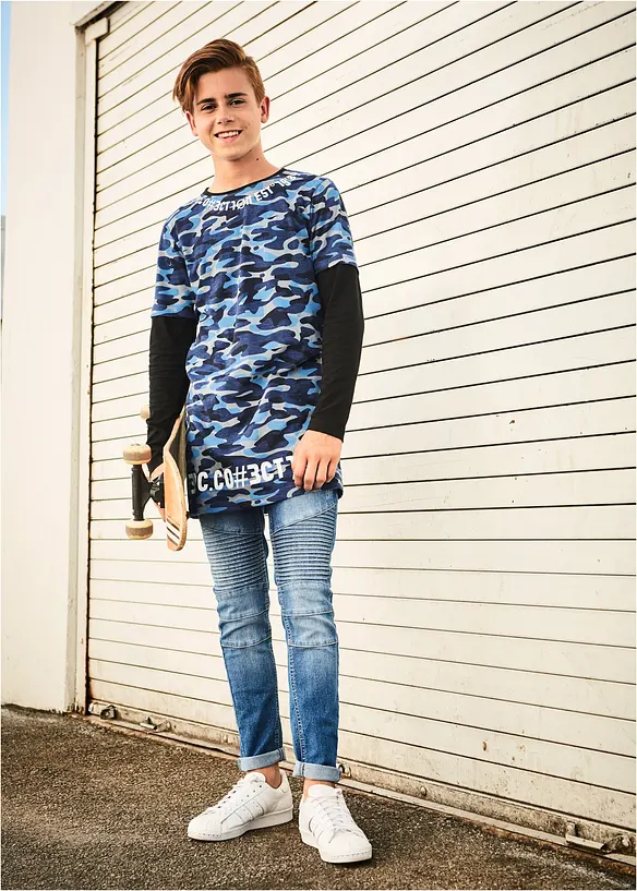 Jeans skinny elasticizzati con vita regolabile, straight, bonprix