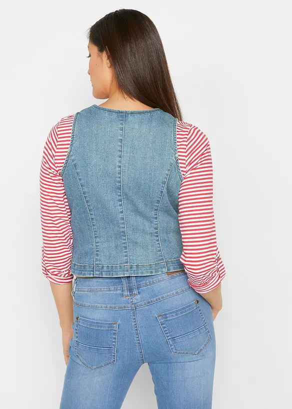 Gilet in jeans elasticizzato, bonprix