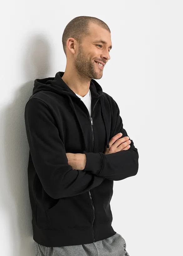 Felpa con zip e cappuccio (pacco da 2), bonprix