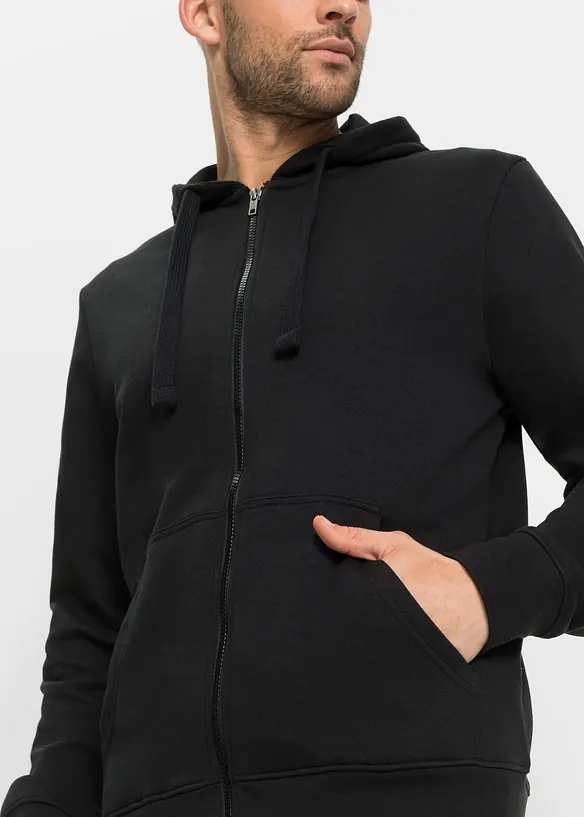 Felpa con zip e cappuccio (pacco da 2), bonprix