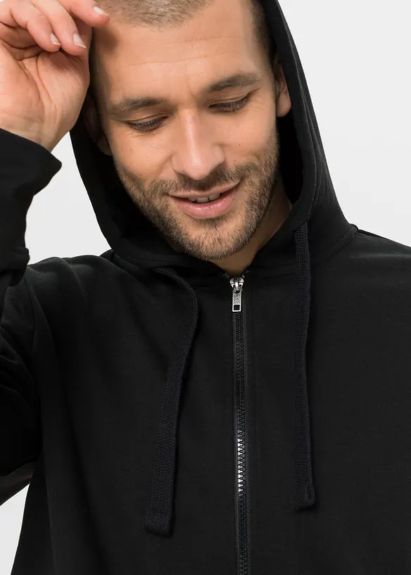 Felpa con zip e cappuccio (pacco da 2), bonprix