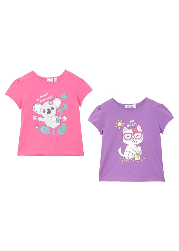T-shirt in puro cotone biologico (pacco da 2), bonprix