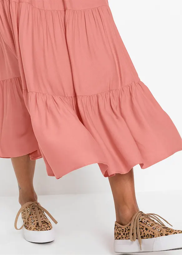 Gonna midi in viscosa crinkle, bonprix