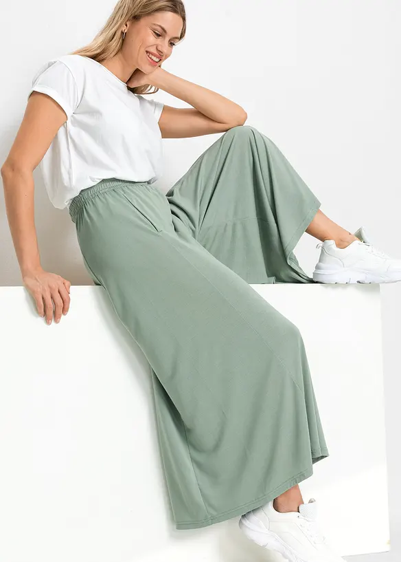 Pantaloni culotte in jersey con gambe larghe, bonprix