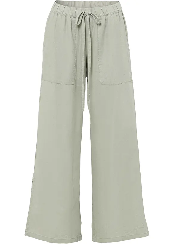 Pantaloni larghi in misto lino, bonprix