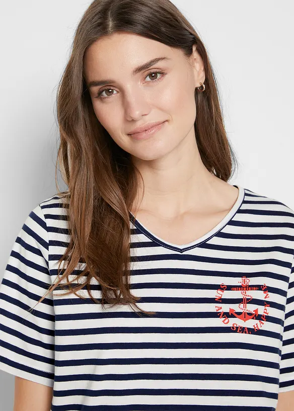Maglia in cotone a mezze maniche, bonprix