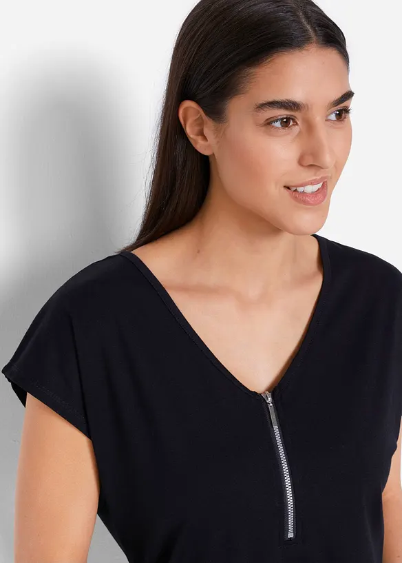 T-shirt con cerniera, bonprix
