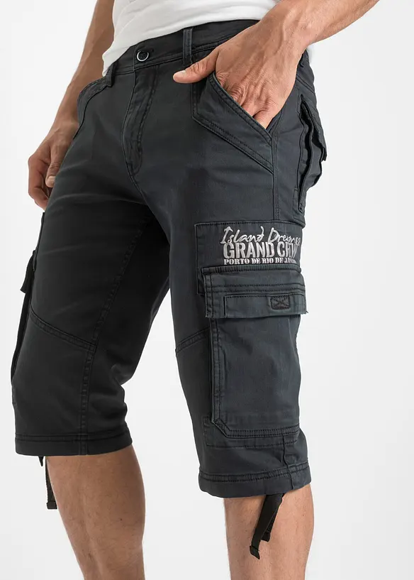 Bermuda lunghi elasticizzati con tasche cargo, regular fit, bonprix