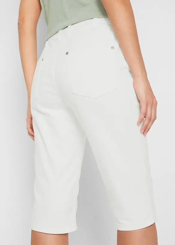 Bermuda in jeans elasticizzati con fondo arrotolato, bonprix
