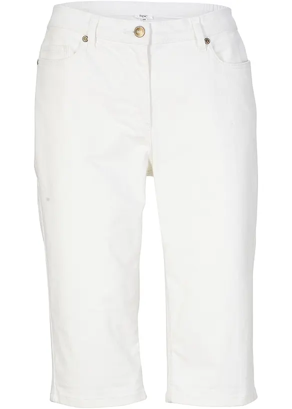 Bermuda in jeans elasticizzati con fondo arrotolato, bonprix