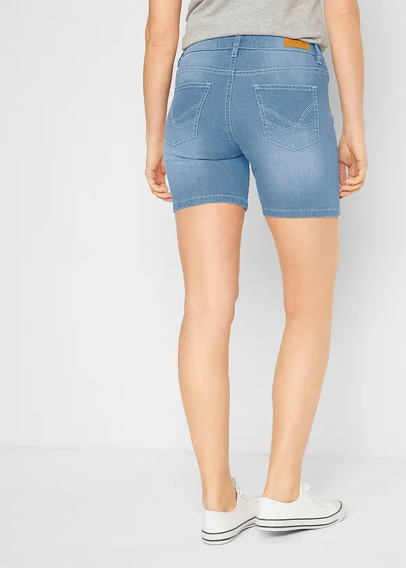 Shorts di jeans slim fit, vita media (pacco da 2), bonprix