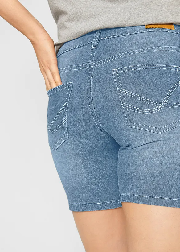 Shorts di jeans slim fit, vita media (pacco da 2), bonprix