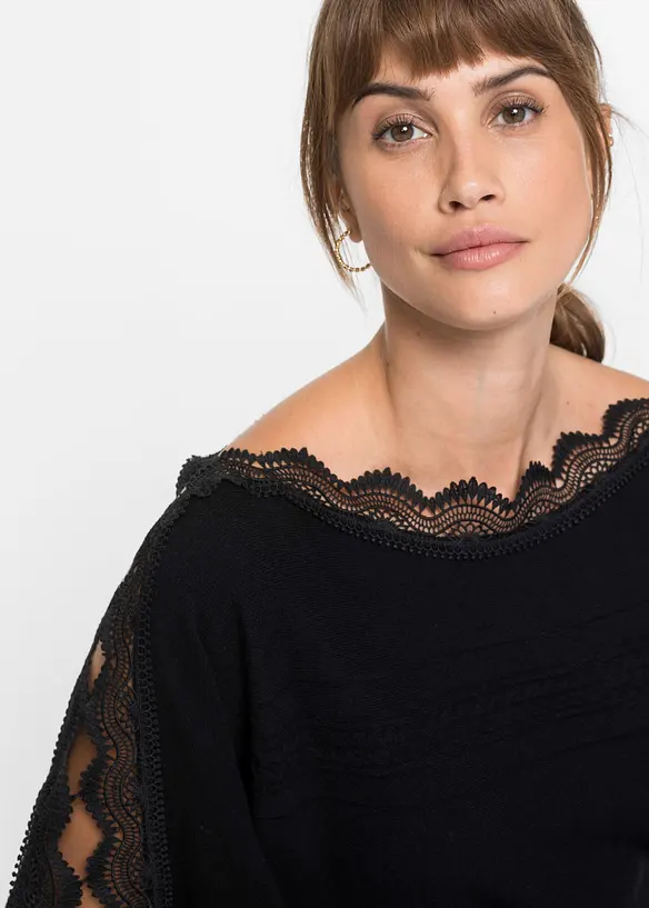 Maglione in filato fine di misto viscosa fluente, bonprix