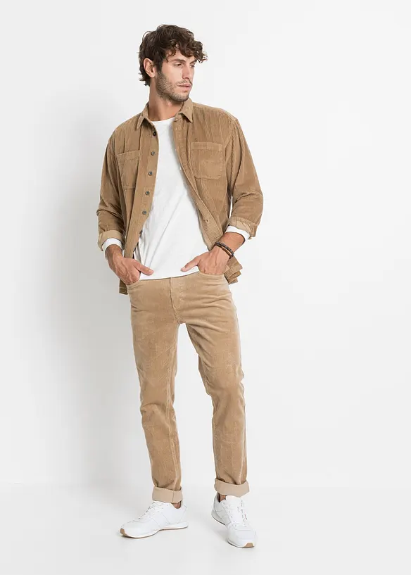 Pantaloni in velluto elasticizzato dal taglio comfort, slim fit, bonprix