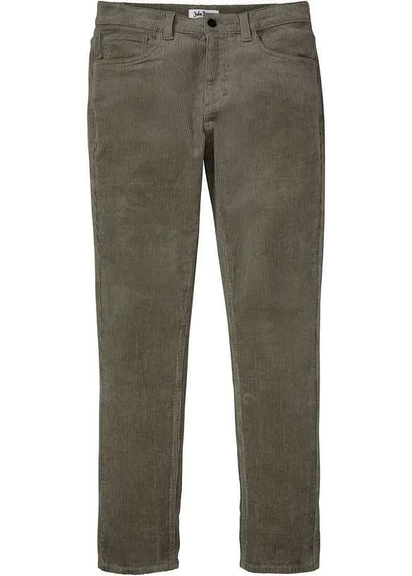 Pantaloni in velluto elasticizzato dal taglio comfort, slim fit, bonprix