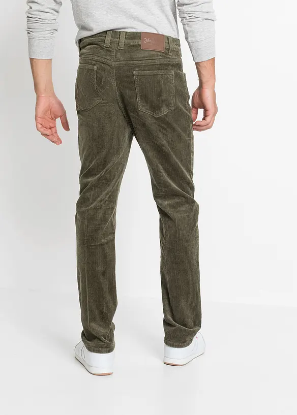 Pantaloni in velluto elasticizzato dal taglio comfort, slim fit, bonprix