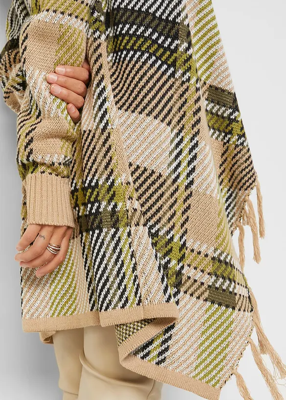 Cardigan di maglia lungo con frange, bonprix