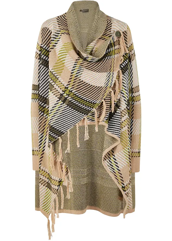 Cardigan di maglia lungo con frange, bonprix