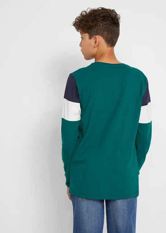Maglia a maniche lunghe in puro cotone biologico (pacco da 2), bonprix