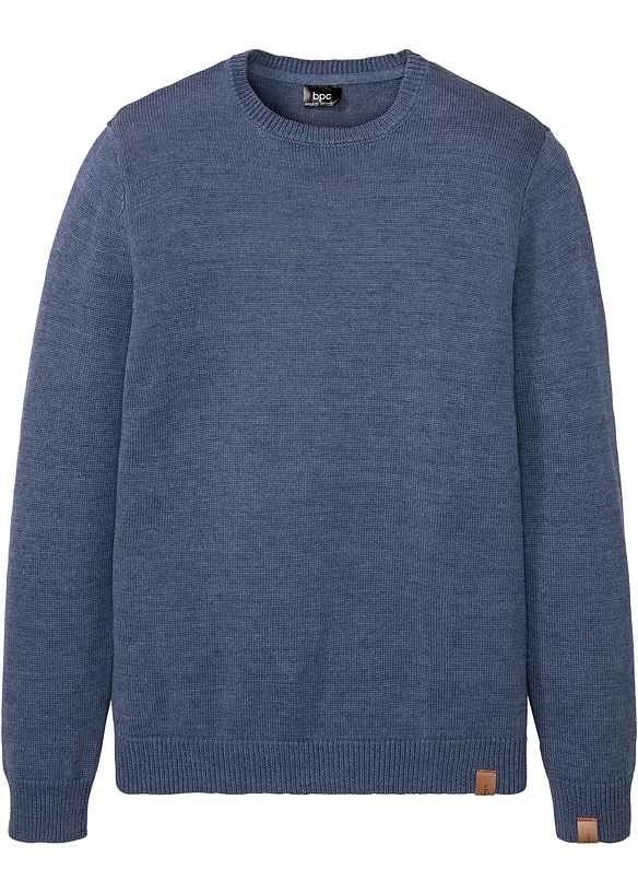 Maglione a girocollo in misto cotone, bonprix
